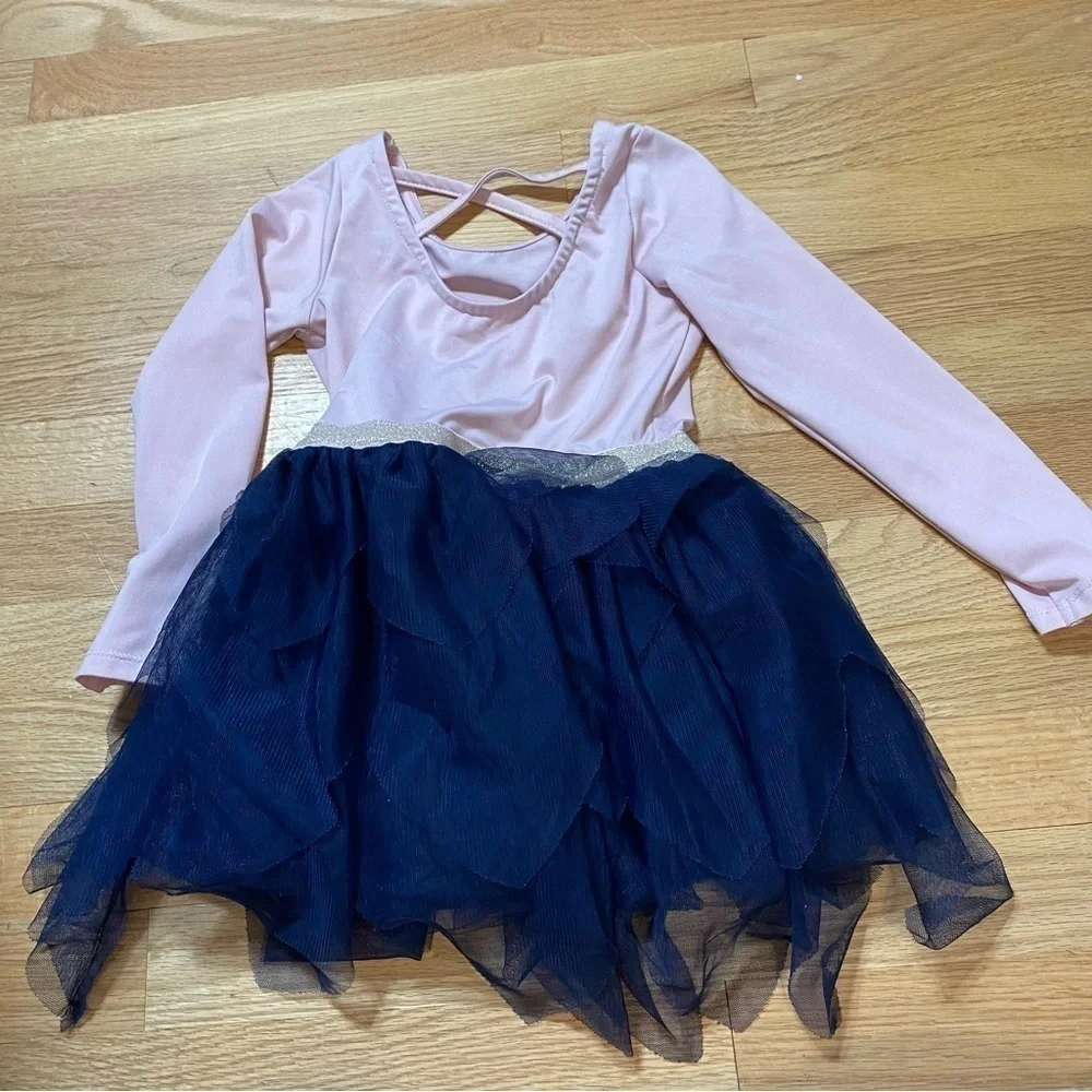 Disney Belle Leotard Dress Sz 4T Beauty and the Beast Purple Blue Girls